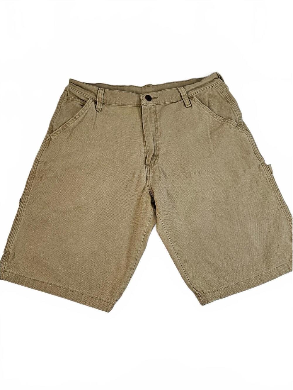 Wrangler Men's Khaki Carpenter Work Shorts Size 32-Gorpcore Utility Essential
